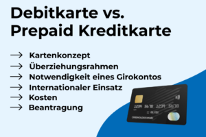 Debitkarte vs. Prepaid Kreditkarte